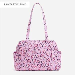 Vera Bradley Large Diaper Baby Bag Quilted ✨ Hearts Iced Pink, Purple